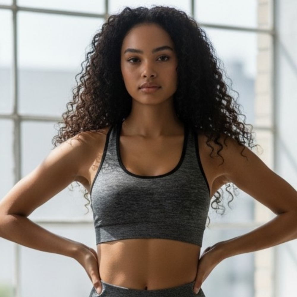Black & Gray Sports Bra